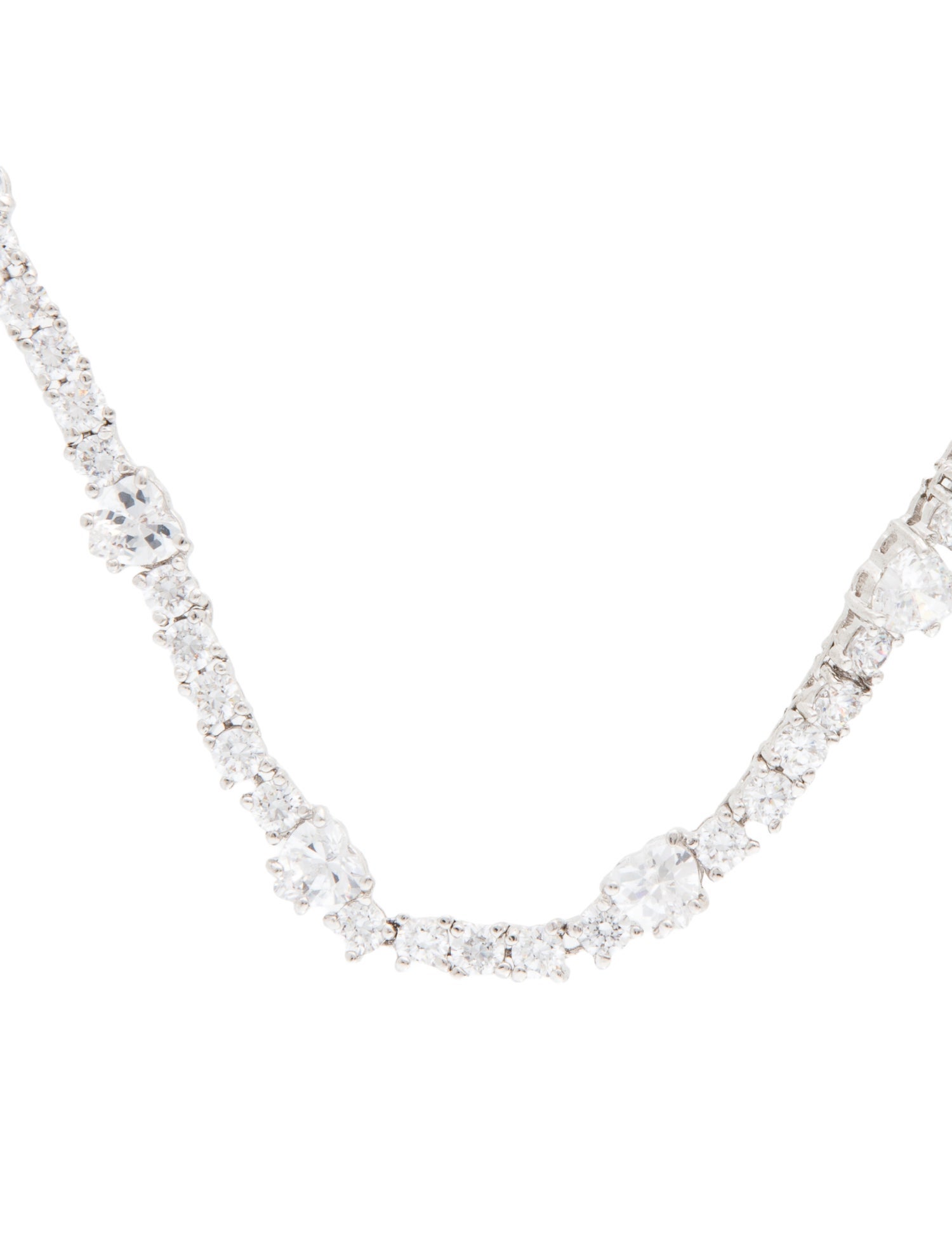 CZ by Kenneth Jay Lane Cubic Zirconia Heart Tennis Necklace