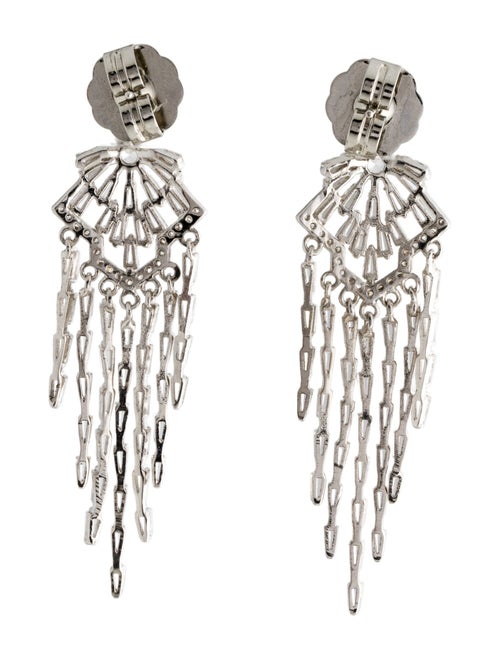 CZ by Kenneth Jay Lane Cubic Zirconia Ornate Fringe Earrings