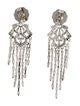 CZ by Kenneth Jay Lane Cubic Zirconia Ornate Fringe Earrings