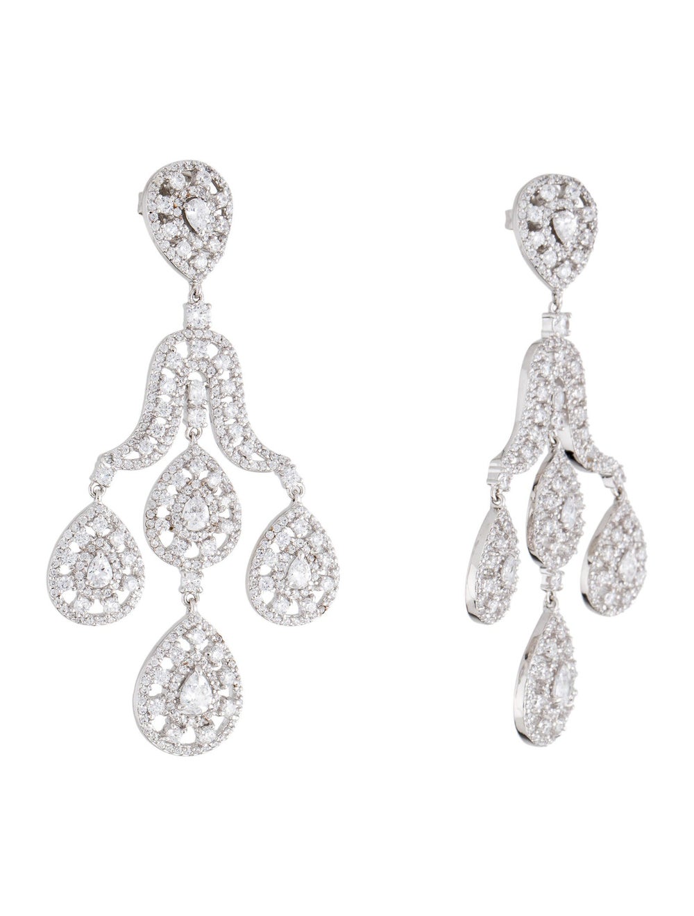 CZ by Kenneth Jay Lane Rhodium-Plated Brass & Cub… - image 3