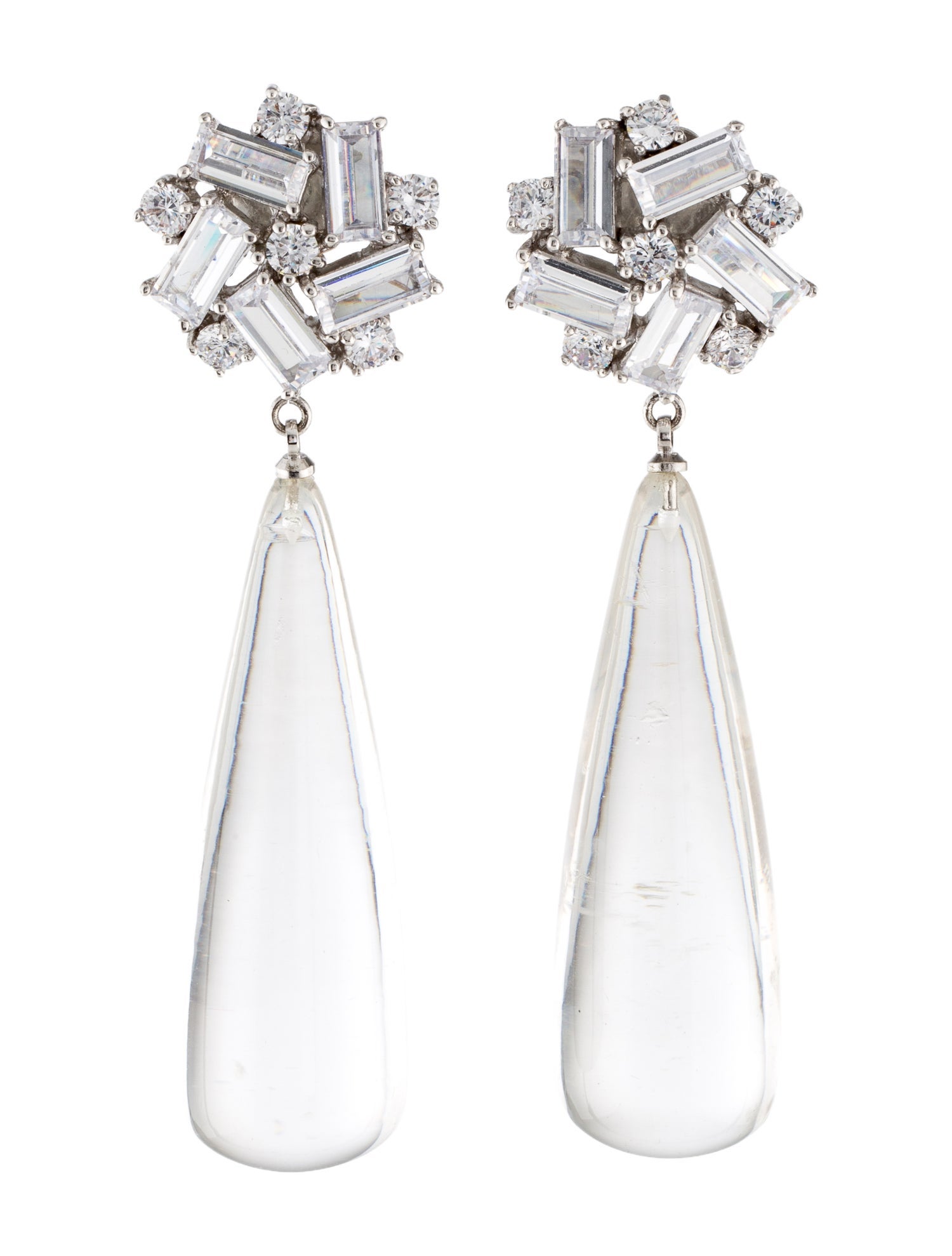 CZ by Kenneth Jay Lane Resin & Cubic Zirconia Teardrop Earrings