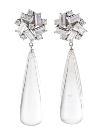 CZ by Kenneth Jay Lane Resin & Cubic Zirconia Teardrop Earrings