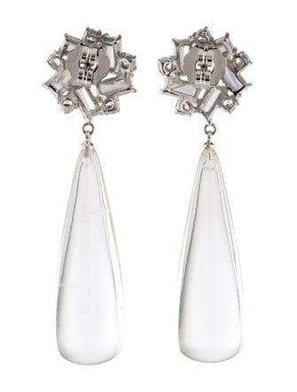 CZ by Kenneth Jay Lane Resin & Cubic Zirconia Teardrop Earrings