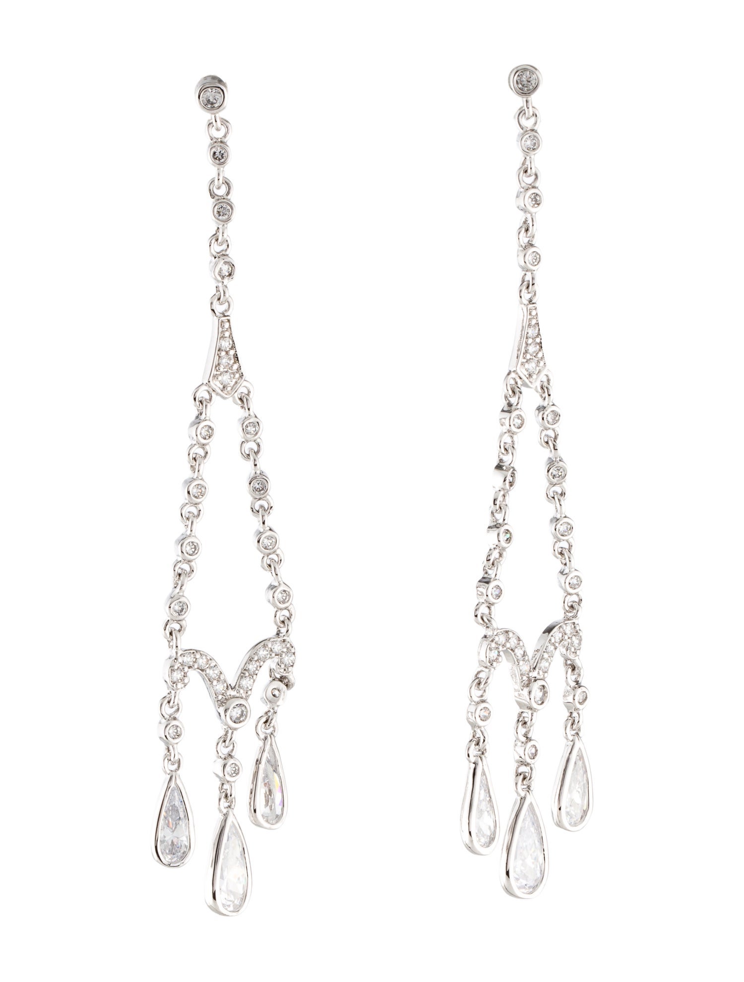 CZ by Kenneth Jay Lane Cubic Zirconia Chandelier Earrings