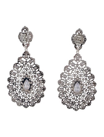 CZ by Kenneth Jay Lane Cubic Zirconia Drop Earrings