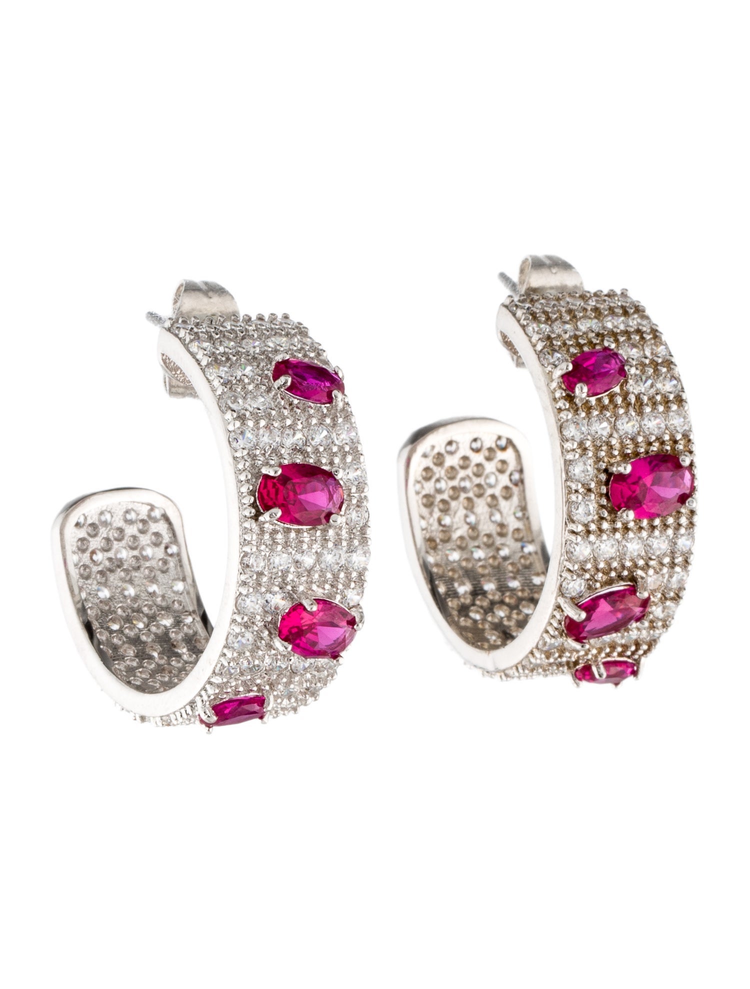 CZ by Kenneth Jay Lane Cubic Zirconia Open Hoop Earrings