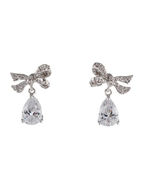 CZ by Kenneth Jay Lane Cubic Zirconia Bow Drop Earrings
