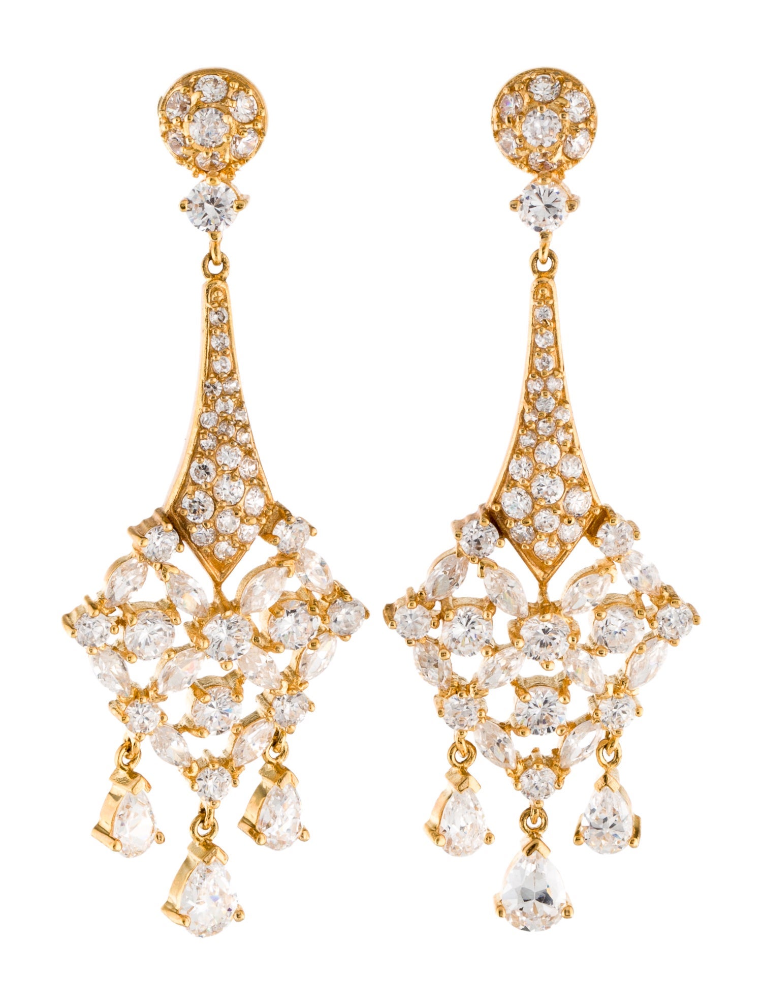 CZ by Kenneth Jay Lane Cubic Zirconia Chandelier Earrings