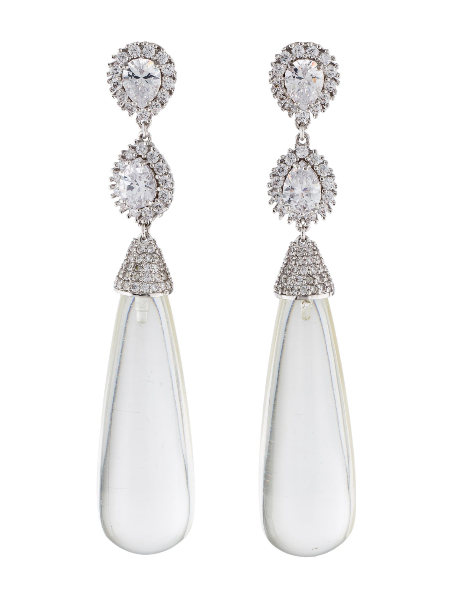 CZ by Kenneth Jay Lane Cubic Zirconia & Resin Drop Earrings