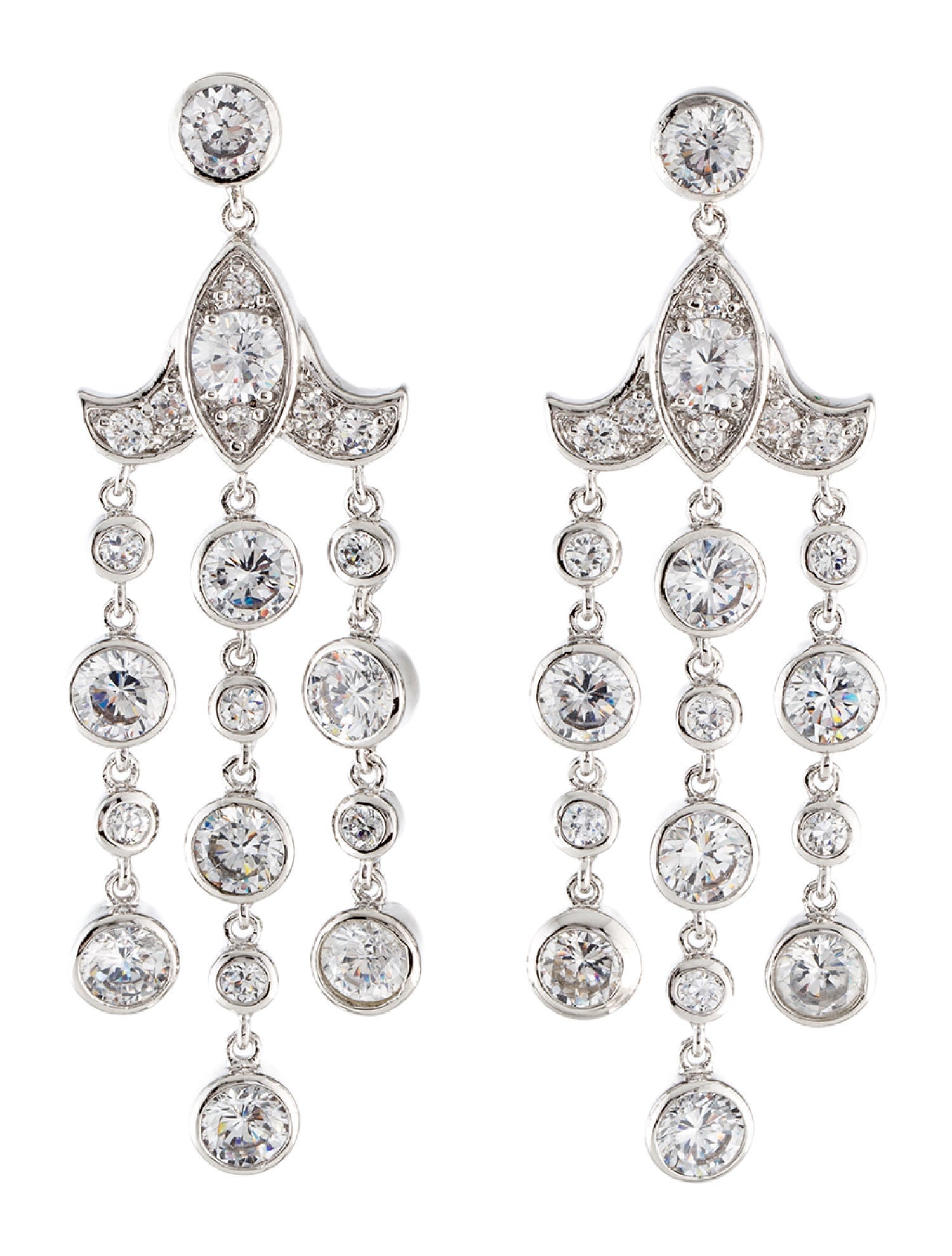 CZ by Kenneth Jay Lane Cubic Zirconia Chandelier Earrings