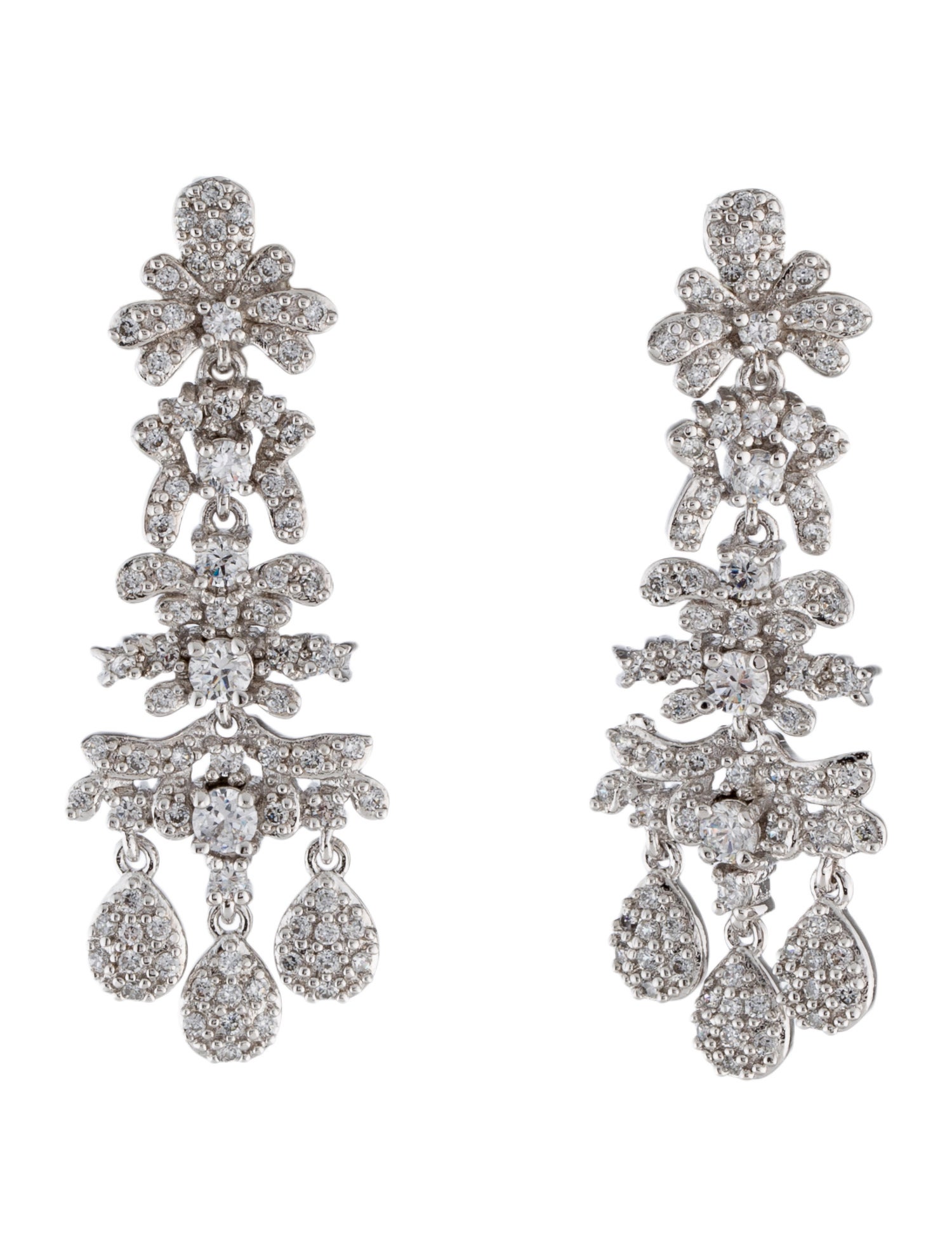 CZ by Kenneth Jay Lane Cubic Zirconia Chandelier Earrings