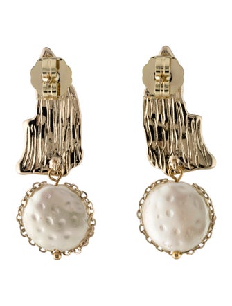 CZ by Kenneth Jay Lane Faux Pearl, Cubic Zirconia & Enamel Drop Earrings