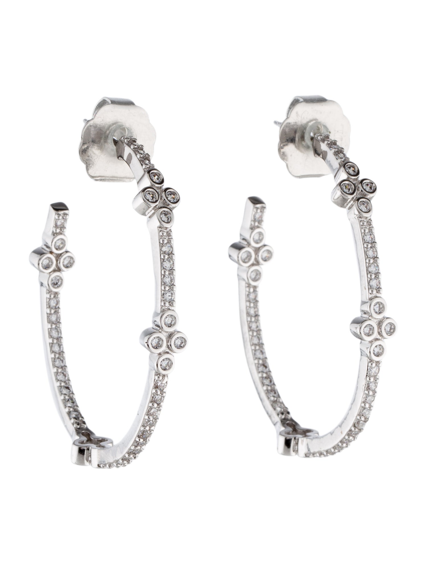 CZ by Kenneth Jay Lane Cubic Zirconia Hoop Earrings