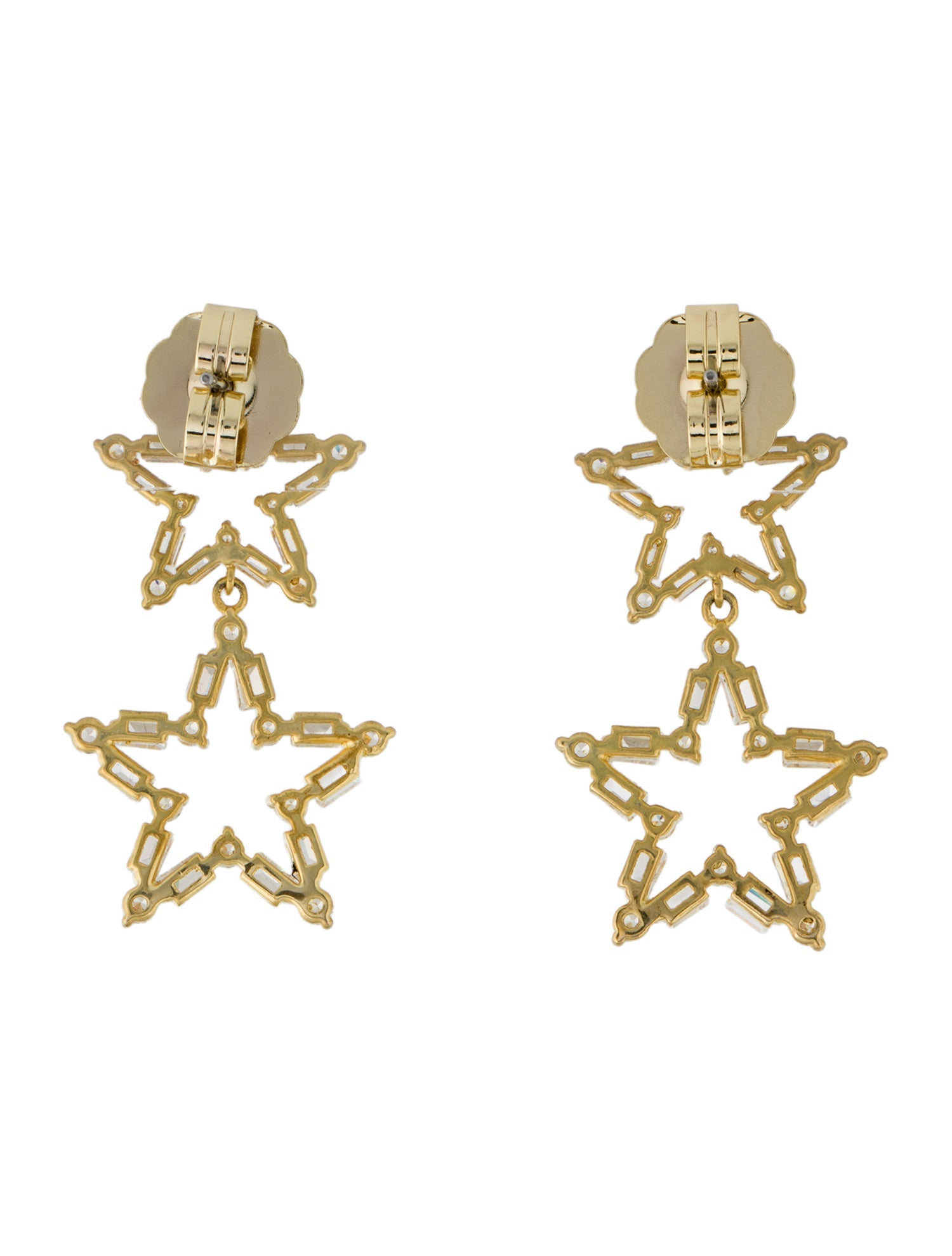CZ by Kenneth Jay Lane Cubic Zirconia Star Drop Earrings