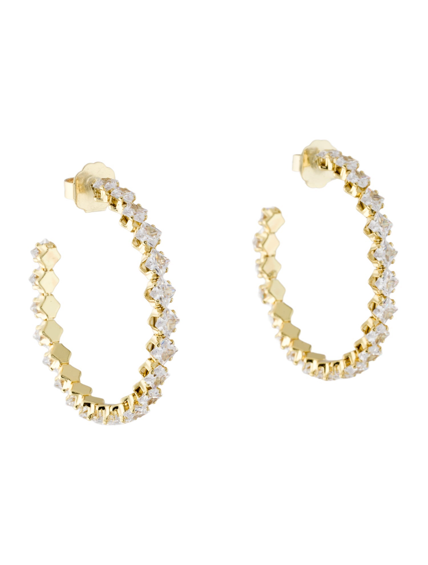 CZ by Kenneth Jay Lane Cubic Zirconia Hoop Earrings