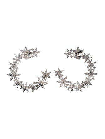CZ by Kenneth Jay Lane Cubic Zirconia Open Circle Flower Drop Earrings