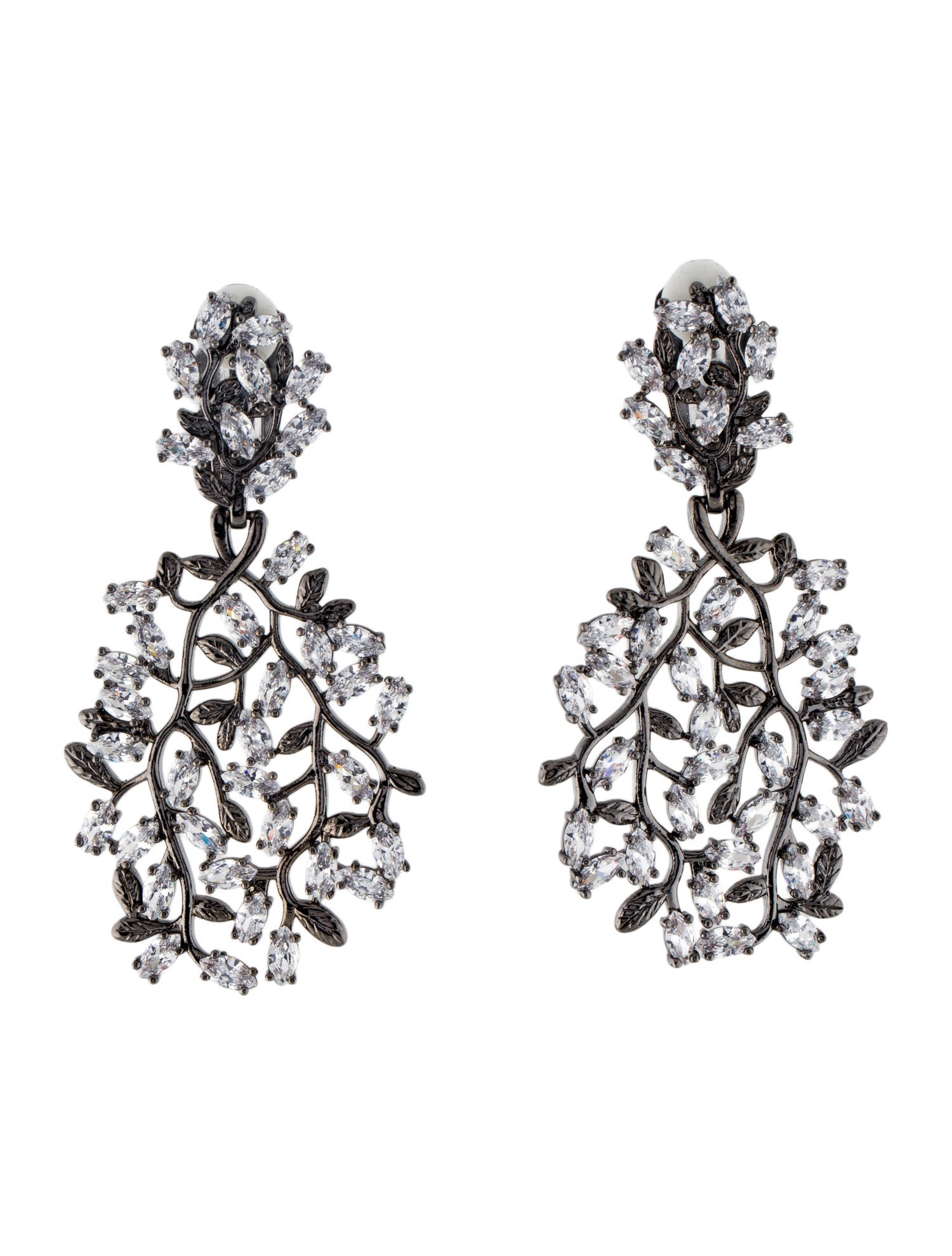CZ by Kenneth Jay Lane Cubic Zirconia Clip-On Drop Earrings