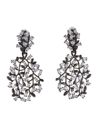 CZ by Kenneth Jay Lane Cubic Zirconia Clip-On Drop Earrings
