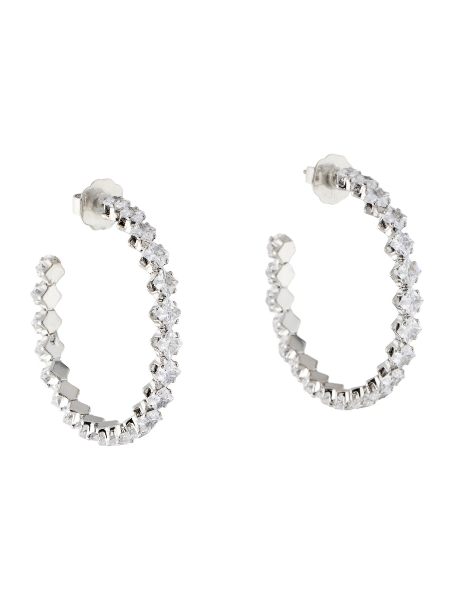 CZ by Kenneth Jay Lane Cubic Zirconia Hoop Earrings