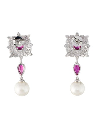 CZ by Kenneth Jay Lane Cubic Zirconia & Faux Pearl Drop Earrings