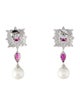 CZ by Kenneth Jay Lane Cubic Zirconia & Faux Pearl Drop Earrings