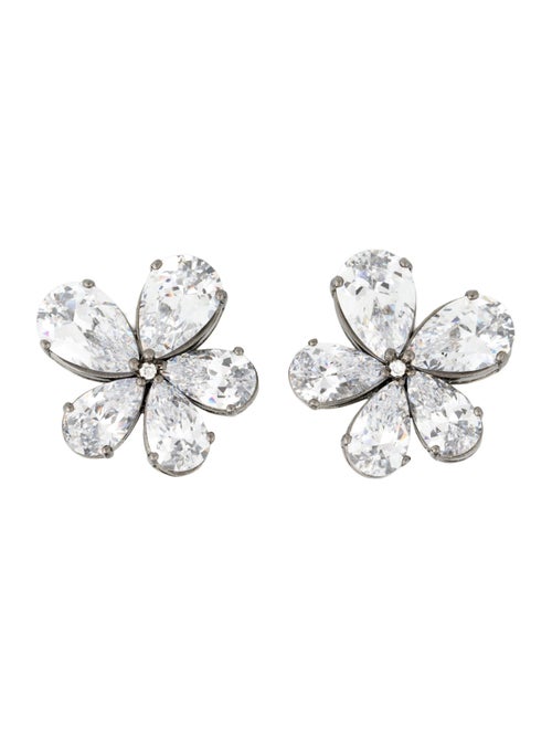 CZ by Kenneth Jay Lane Cubic Zirconia Flower Stud Earrings