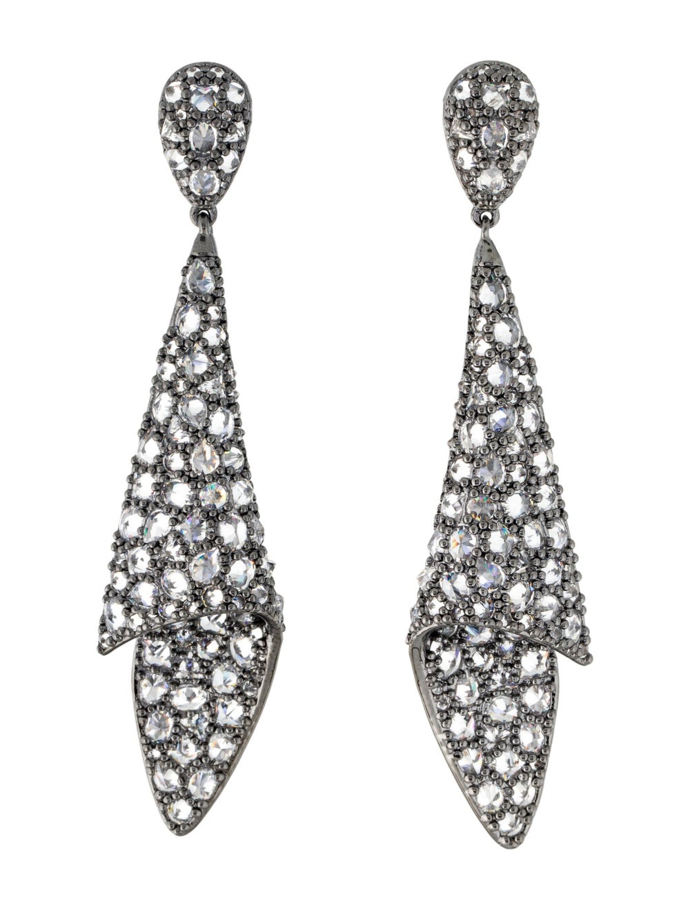 CZ by Kenneth Jay Lane Gunmetal & Cubic Zirconia - image 1