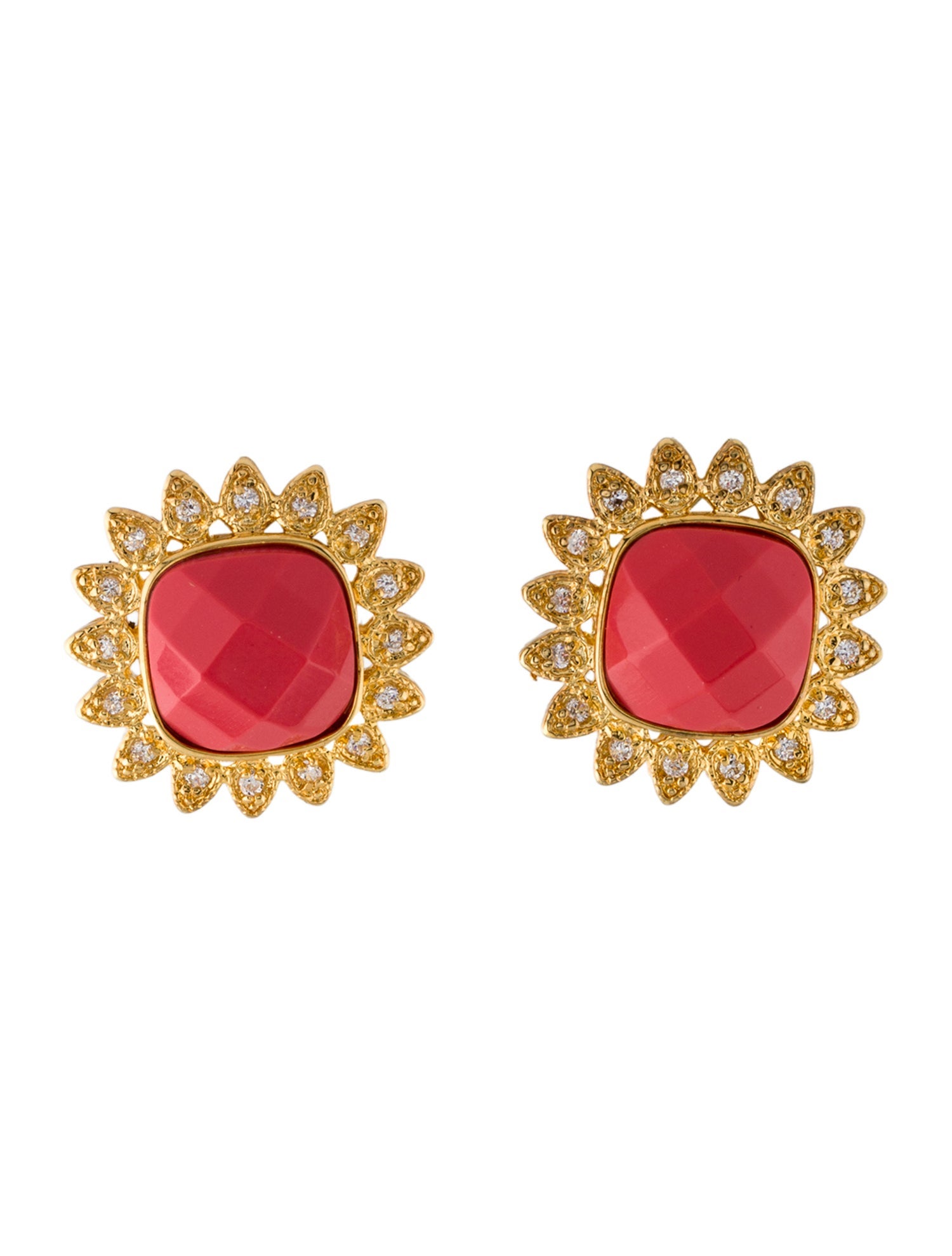 CZ by Kenneth Jay Lane Resin & Cubic Zirconia Stud Earrings