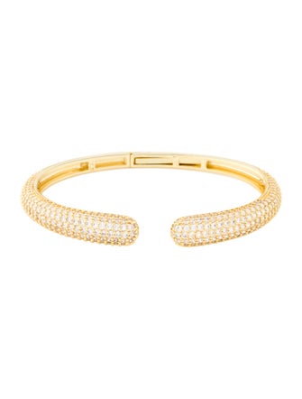 CZ by Kenneth Jay Lane Cubic Zirconia Open Cuff Bracelet