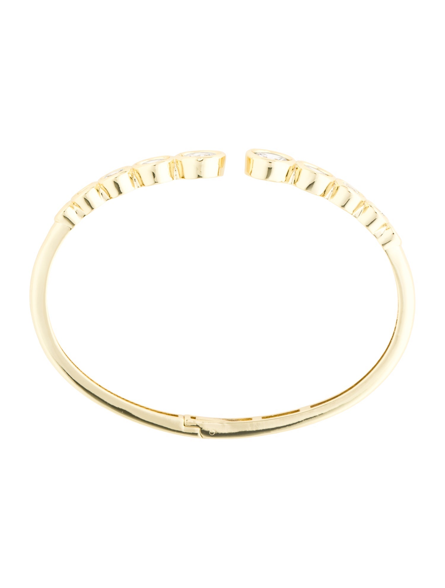 CZ by Kenneth Jay Lane Cubic Zirconia Hinged Bangle Bracelet