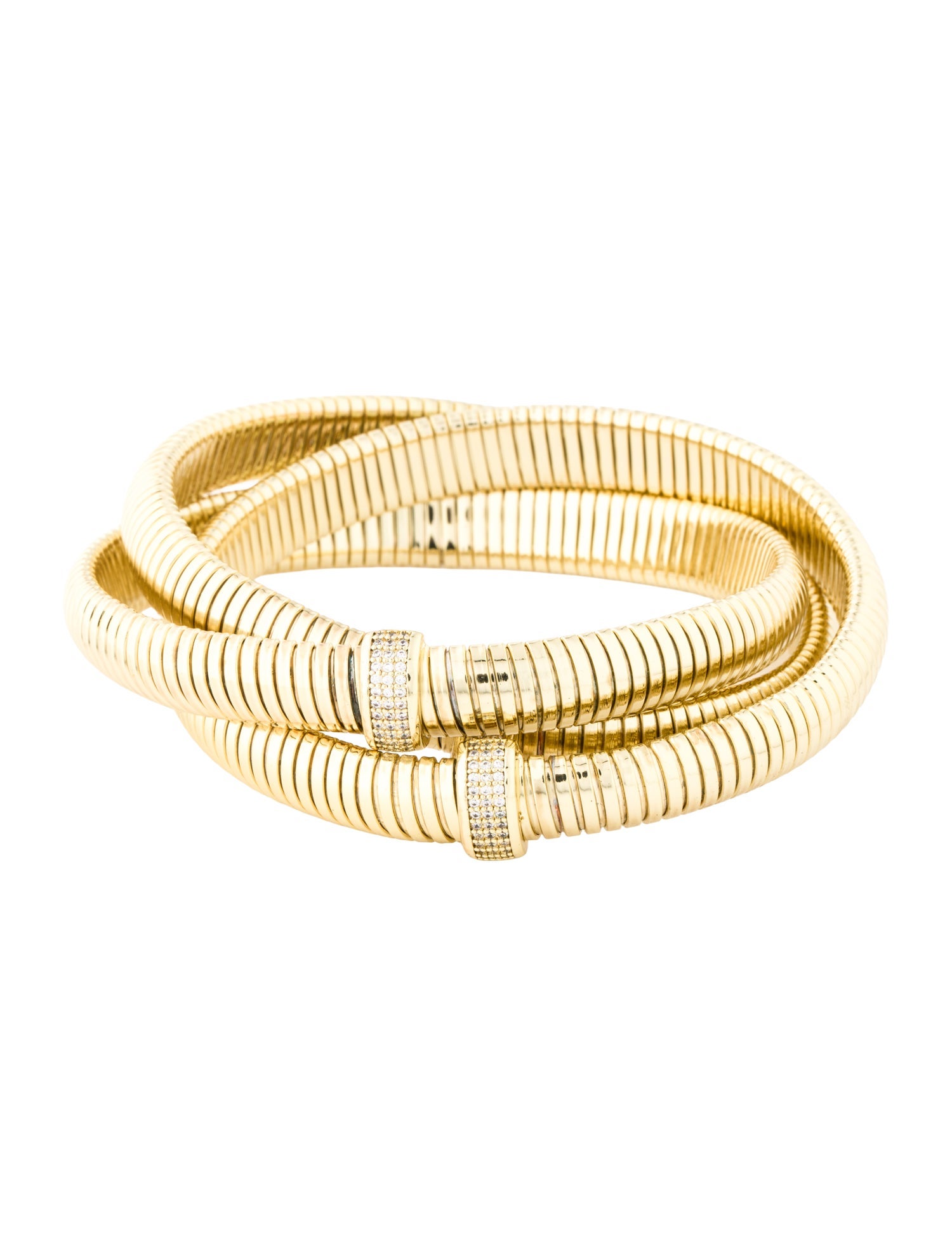 CZ by Kenneth Jay Lane Cubic Zirconia Triple Twist Bangle Bracelet