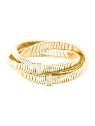 CZ by Kenneth Jay Lane Cubic Zirconia Triple Twist Bangle Bracelet