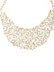CZ by Kenneth Jay Lane Cubic Zirconia Marquis Leaves Bib Collar Necklace