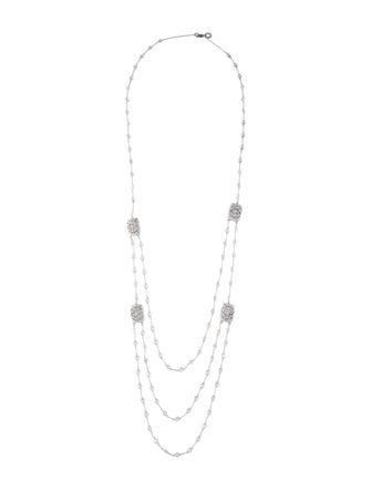 CZ by Kenneth Jay Lane Cubic Zirconia Multi Layered Collar Necklace