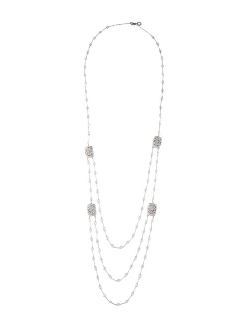 CZ by Kenneth Jay Lane Cubic Zirconia Multi Layered Collar Necklace