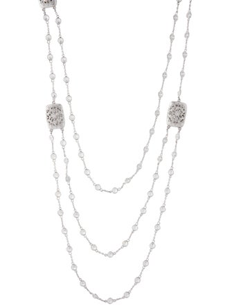 CZ by Kenneth Jay Lane Cubic Zirconia Multi Layered Collar Necklace