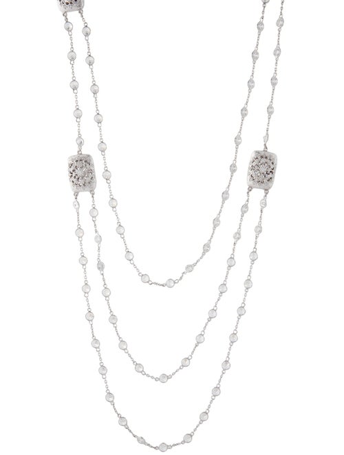 CZ by Kenneth Jay Lane Cubic Zirconia Multi Layered Collar Necklace