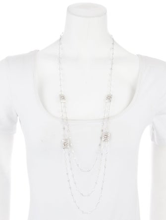 CZ by Kenneth Jay Lane Cubic Zirconia Multi Layered Collar Necklace