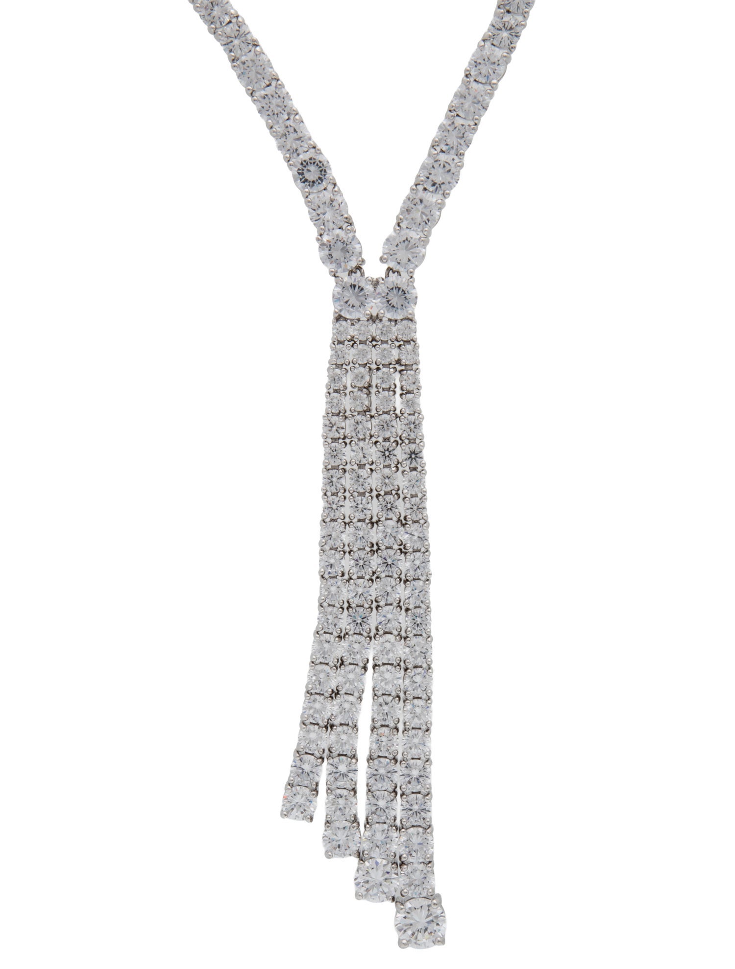 CZ by Kenneth Jay Lane CZ Round Fringed Lavalier Necklace