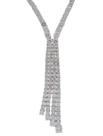 CZ by Kenneth Jay Lane CZ Round Fringed Lavalier Necklace