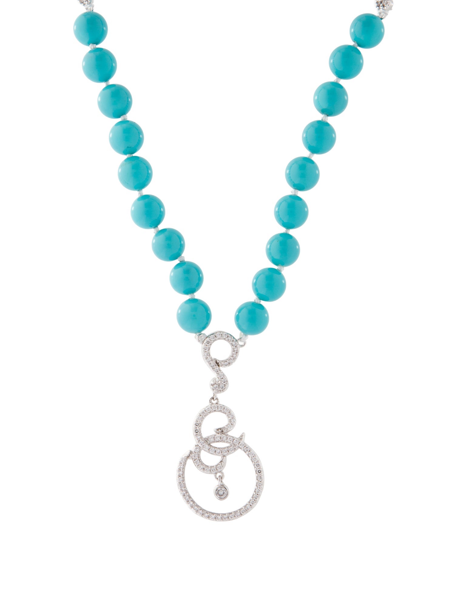 CZ by Kenneth Jay Lane CZ & Resin Pendant Beaded Necklace