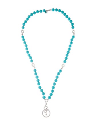 CZ by Kenneth Jay Lane CZ & Resin Pendant Beaded Necklace