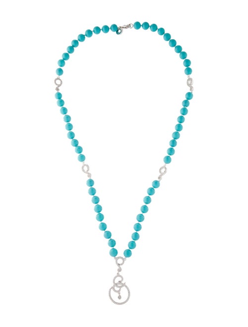 CZ by Kenneth Jay Lane CZ & Resin Pendant Beaded Necklace