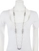 CZ by Kenneth Jay Lane Faux Pearl & Cubic Zirconia Station Necklace
