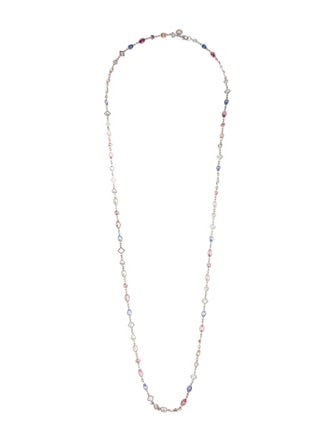 CZ by Kenneth Jay Lane Cubic Zirconia Multi Shape Station Necklace