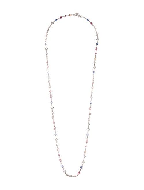 CZ by Kenneth Jay Lane Cubic Zirconia Multi Shape Station Necklace