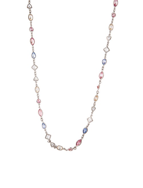 CZ by Kenneth Jay Lane Cubic Zirconia Multi Shape Station Necklace