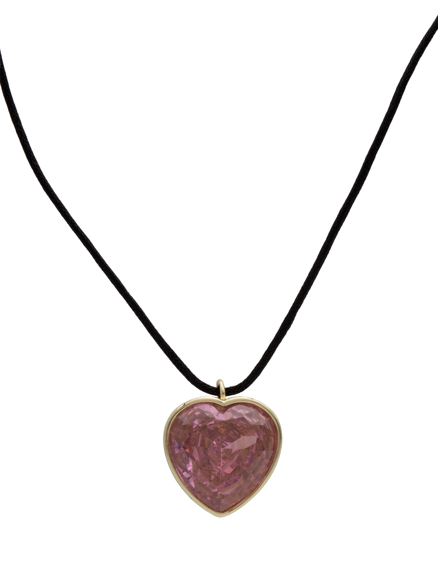 CZ by Kenneth Jay Lane Cubic Zirconia Heart Pendant Cord Necklace