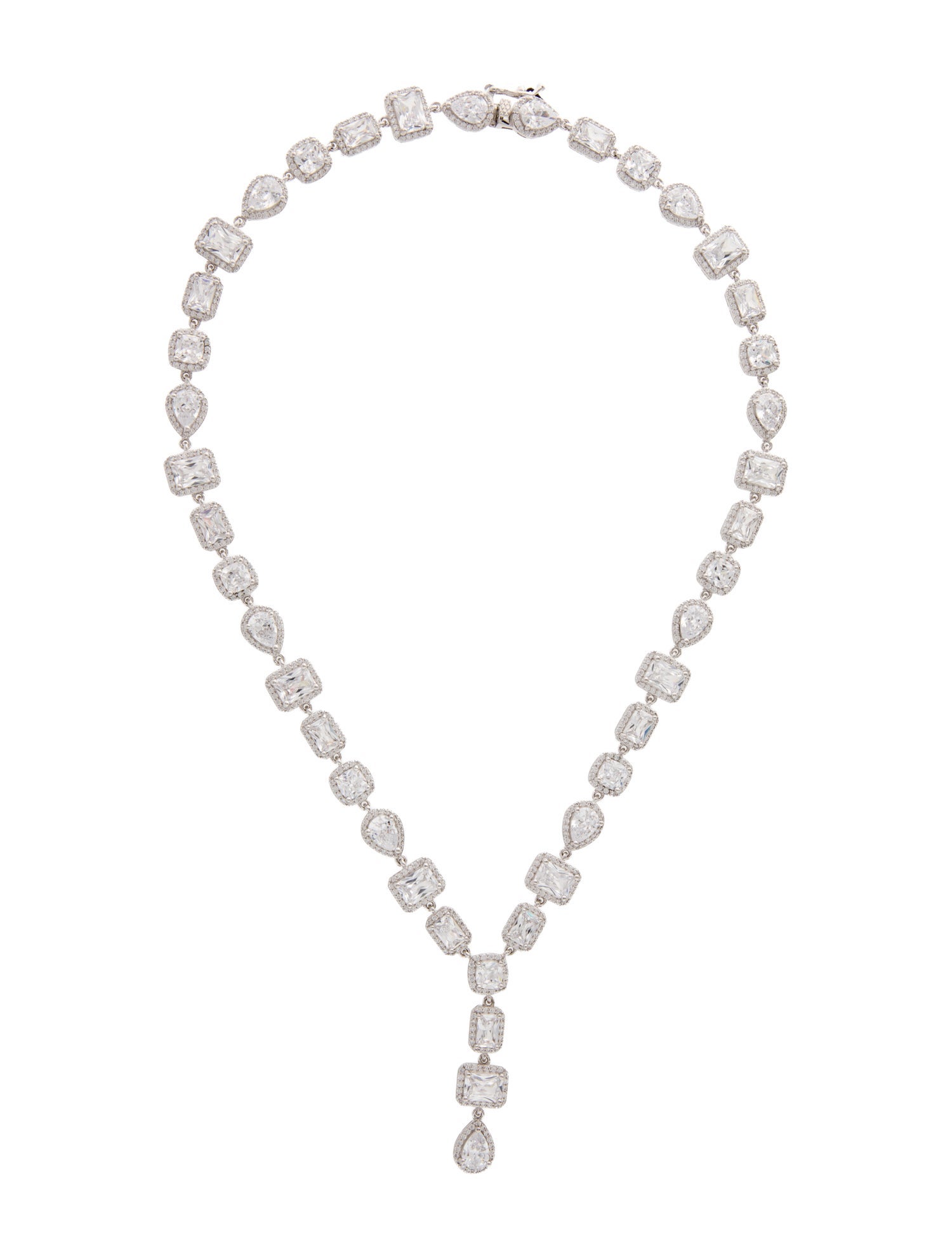 CZ by Kenneth Jay Lane Pave CZ Multi Shape Lavalier Necklace