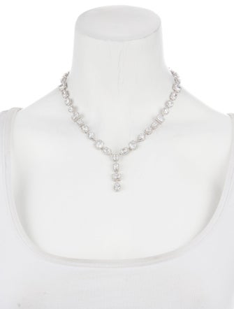 CZ by Kenneth Jay Lane Pave CZ Multi Shape Lavalier Necklace